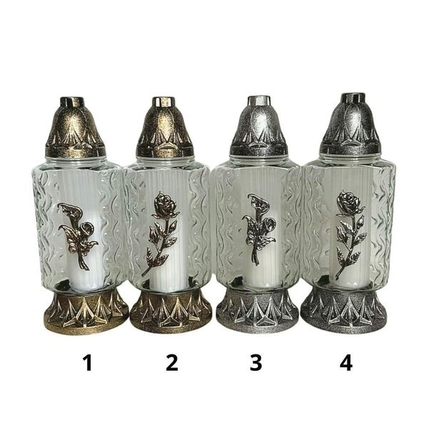 Svíce hřbitovní sklo/pvc v.29x11cm