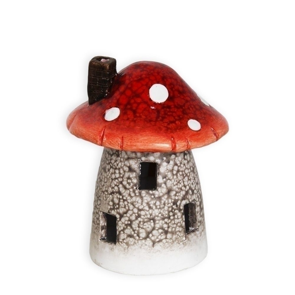 Domek keramika/LED muchomůrka v.12x9cm