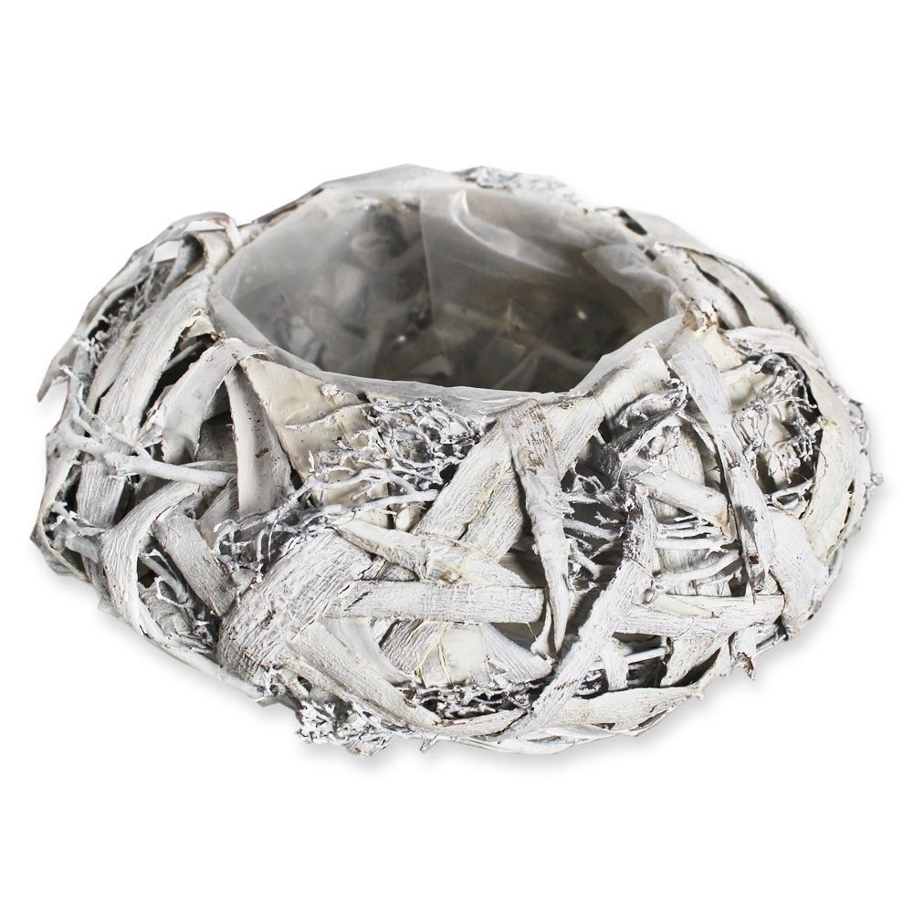 Proutí koule obal pr.25x10cm šedá patina