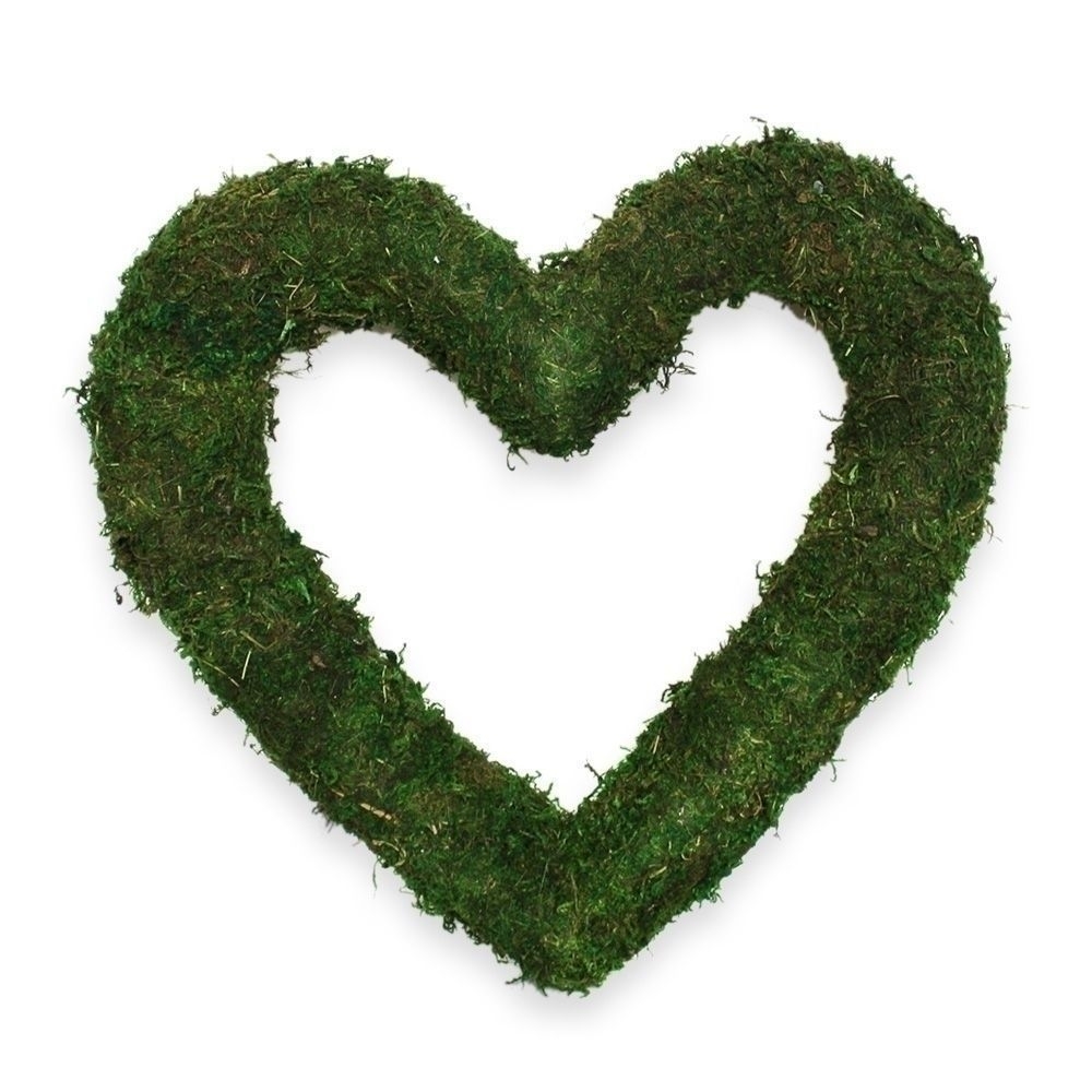 Srdce mech dl.20x20cm zelené