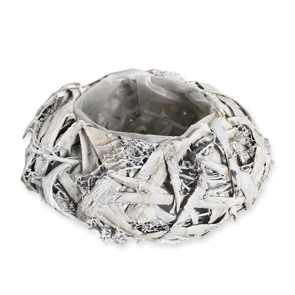 Proutí koule obal pr.18x8cm šedá patina