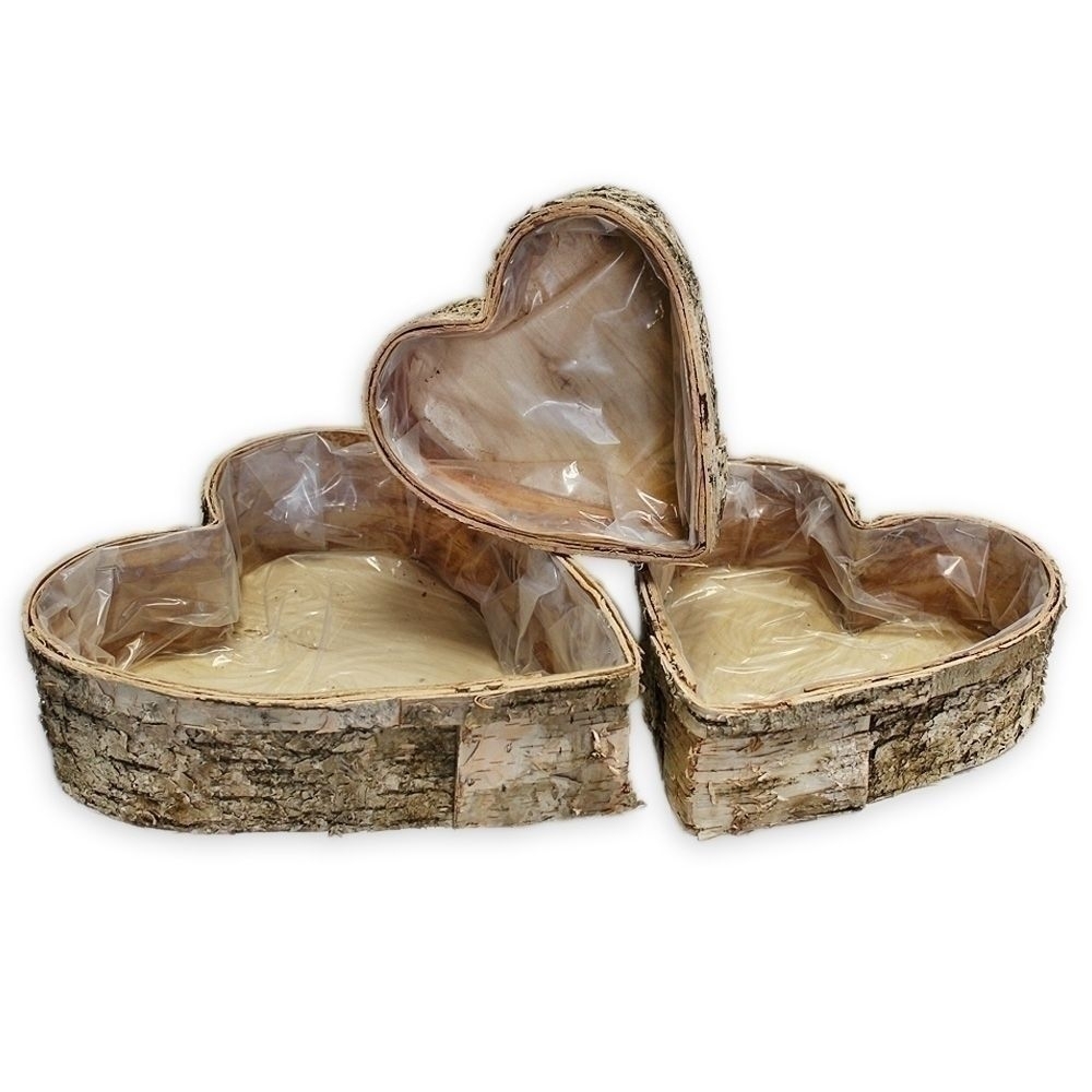 Srdce bříza/pvc dl.31x29cm natural S/3