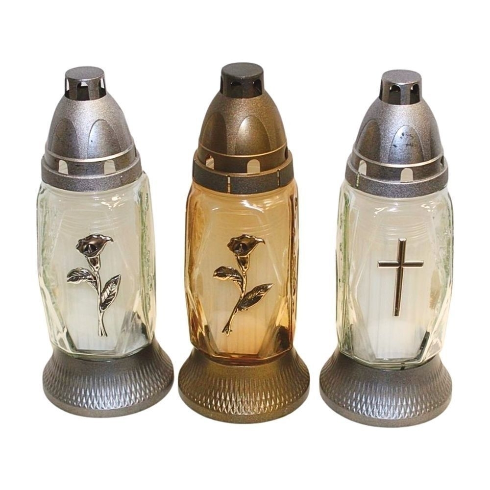 Svíce hřbitovní sklo/pvc 22cm