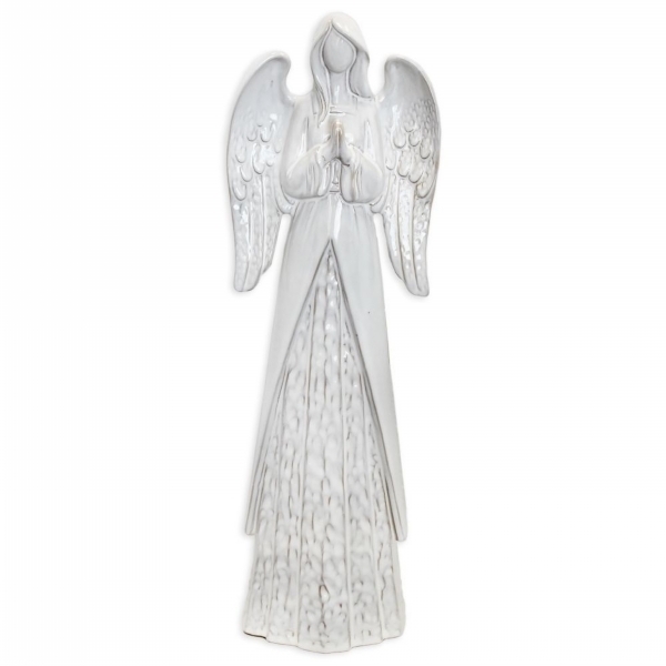 Anděl porcelán v.50x16,3cm bílý