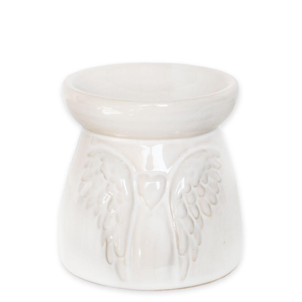 Svícen kamenina v.9,8x9cm bílý II.jakost