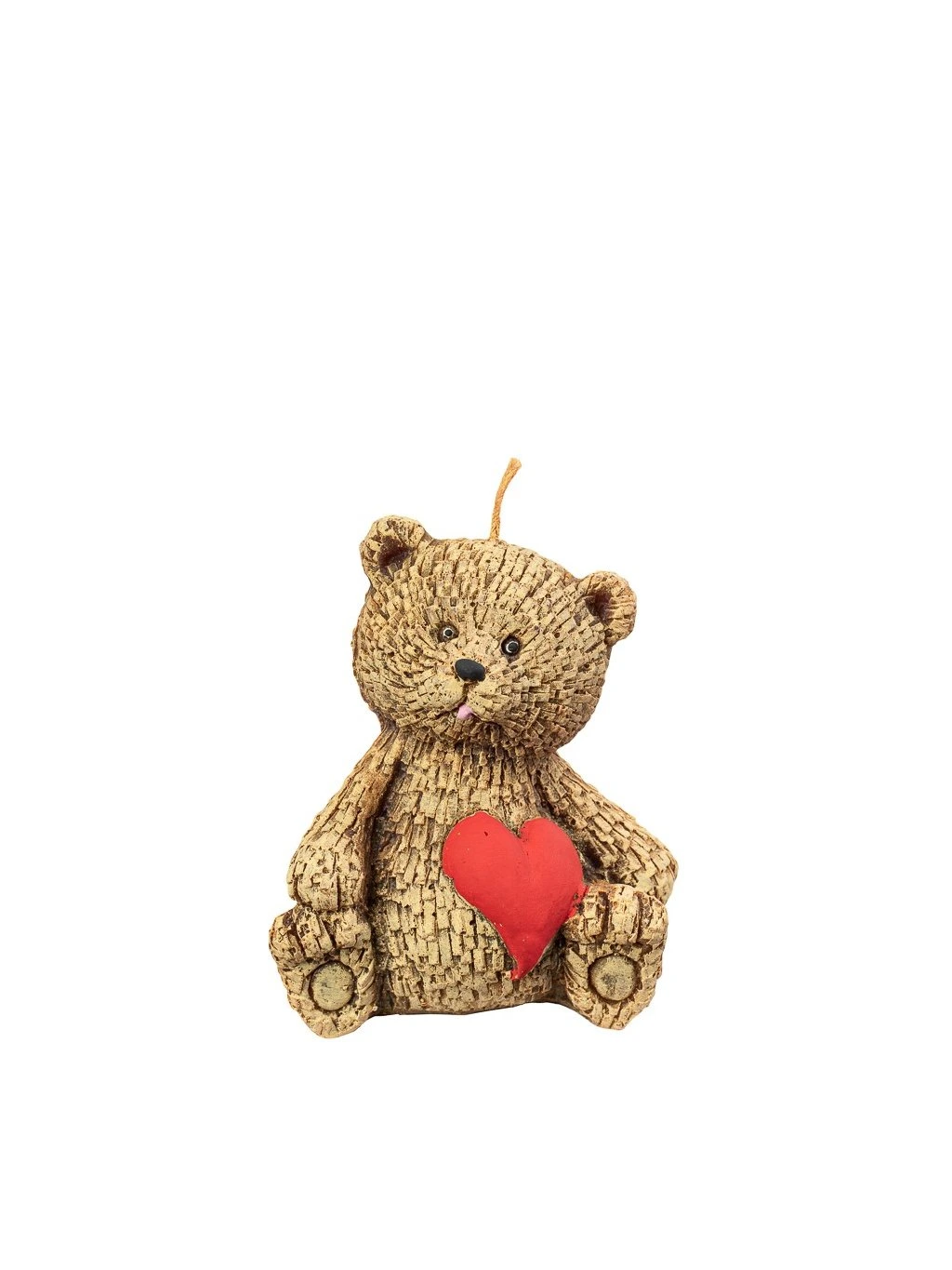 Svíčka medvídek velký srdíčko v.11cm hnědý