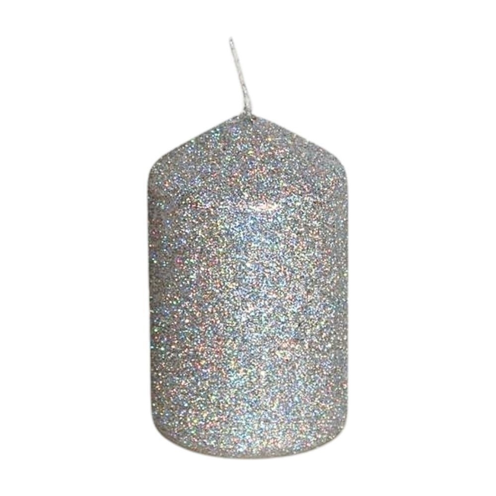 Svíčka lisovaný válec pr.60x100mm FLITR stříbrná