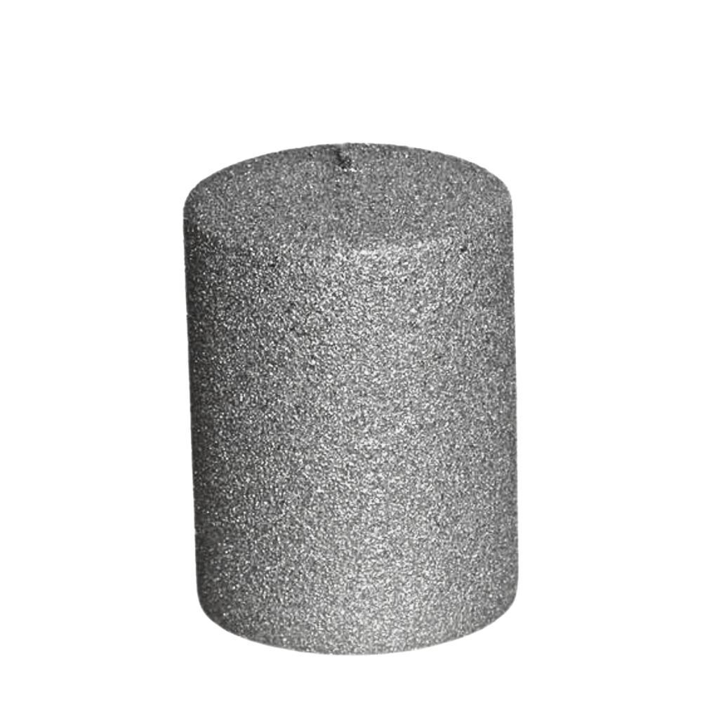 Svíčka lisovaný válec pr.70x100mm sand+LAK stříbrná