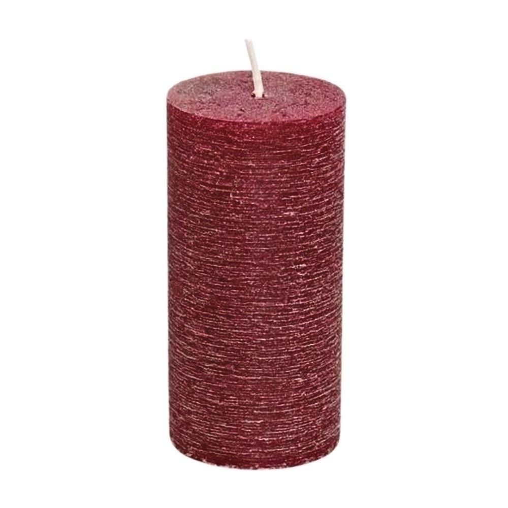 Svíčka Rustik válec pr.50x100mm bordo  hK+sandLAK