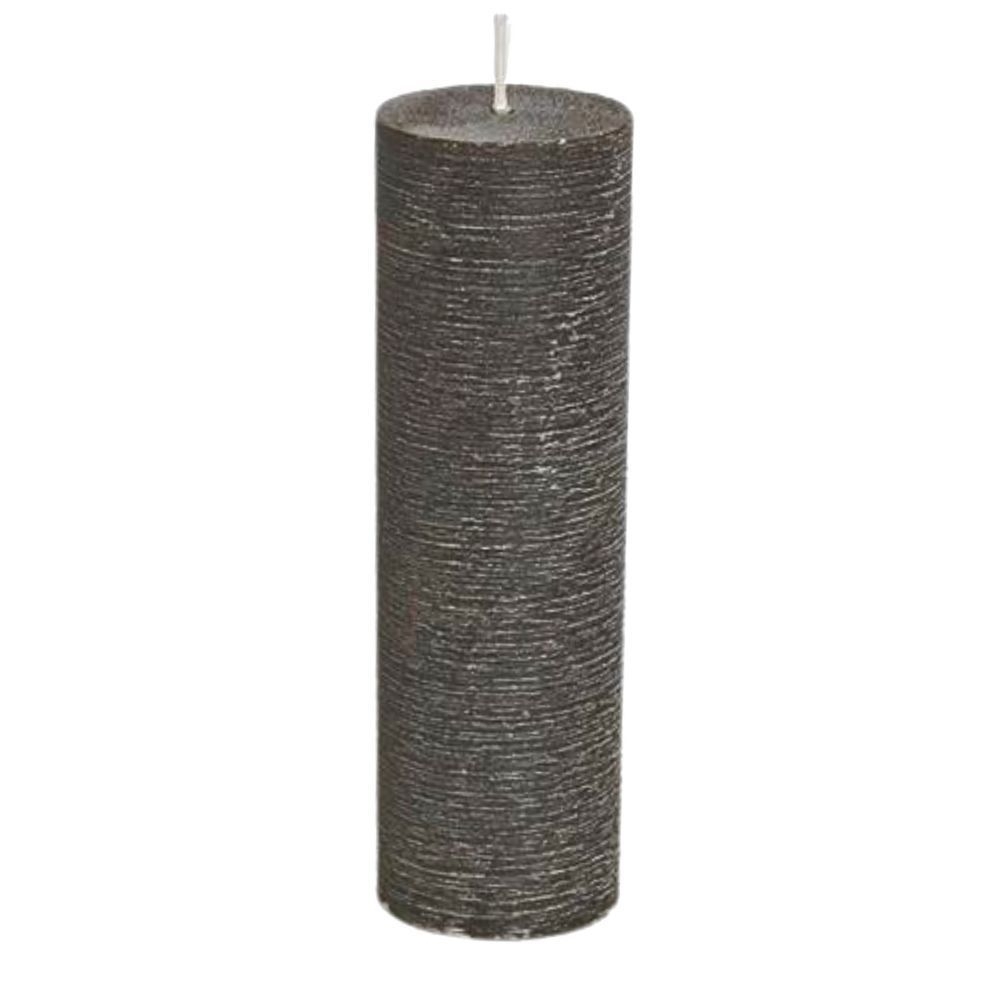 Svíčka Rustik válec pr.50x160mm hnědočerná hK+sandLAK