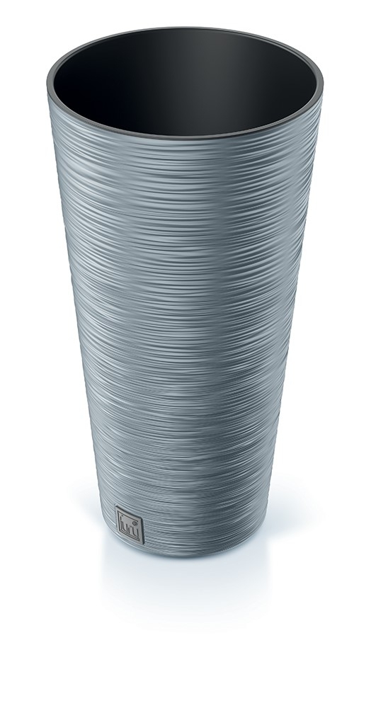 PP květináč Furu slim ECO WOOD v.57,5x30cm bílá + vklad