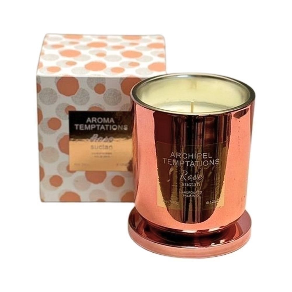 Svíčka vonná sklo v.10x8,8cm Rose Suctan