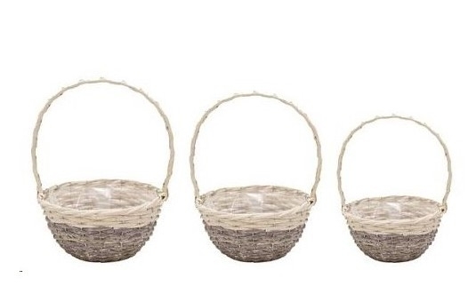 Proutí koše pr.30-22cm hnědý/bílý S/3