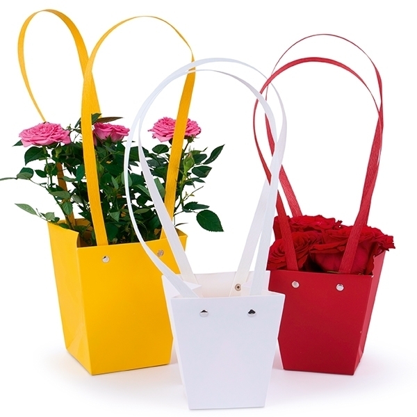 Taška papír Trapeze v.15x13,5x9,5cm žlutá