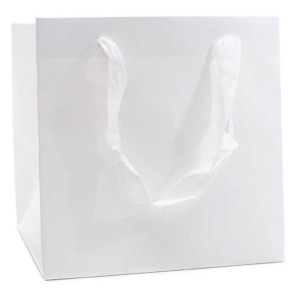 Taška papír Cube v.12x12+12cm voděodolná bílá