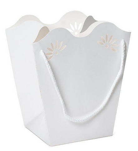 Taška papír Daisy v.18x19+11x12cm voděodolná bílá