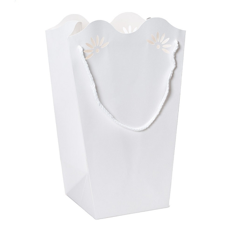 Taška papír Daisy v.35x24+15x15 voděodolná bílá