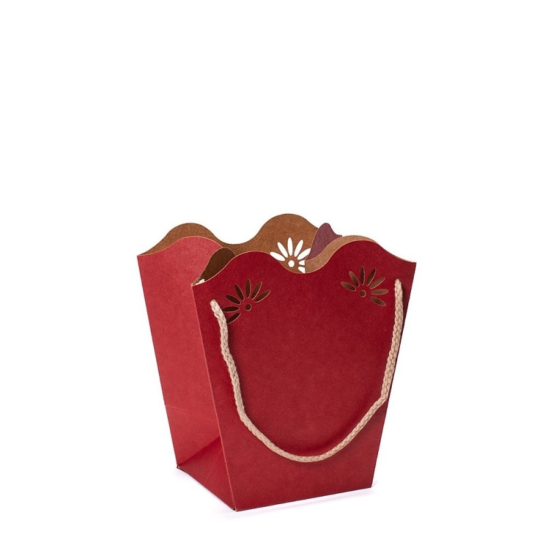 Taška papír Daisy v.18/19x11x12cm voděodolná červená