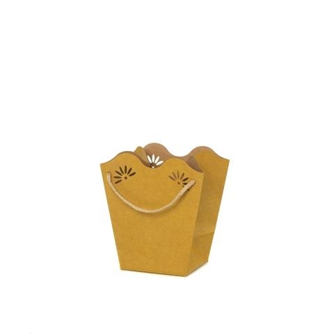 Taška papír Daisy v.18x19+11x12cm voděodolná žlutá