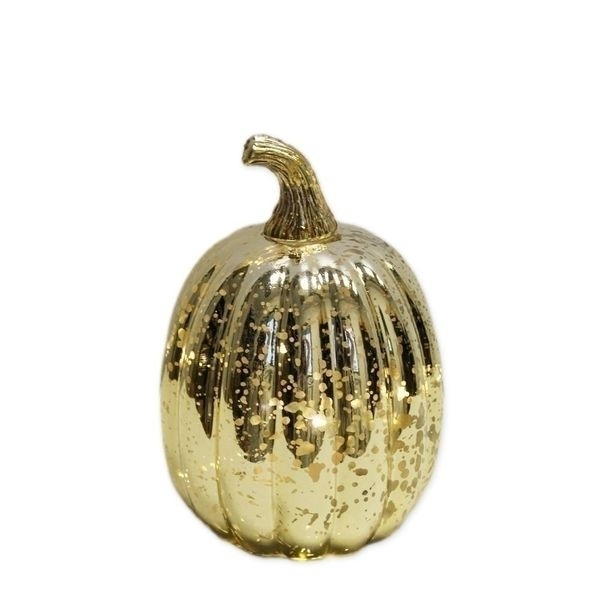 Dyně sklo LED v.15,5x10,8cm zlatá