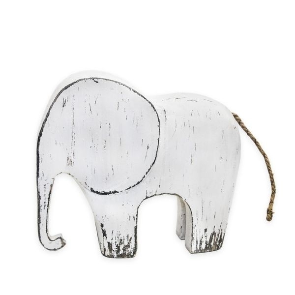 Slon dřevo dl.24x20cm bílá patina