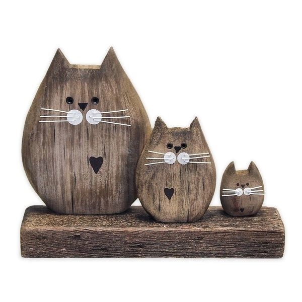 Kočky dřevo dl.19,8x15cm hnědé