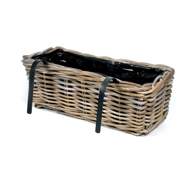 Proutí truhlík s háčkem Kubu dl.62x15cm ratan/kov