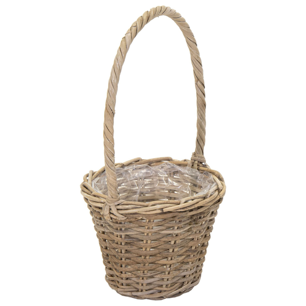 Proutí koš s uchem Kubu pr.28x23cm ratan