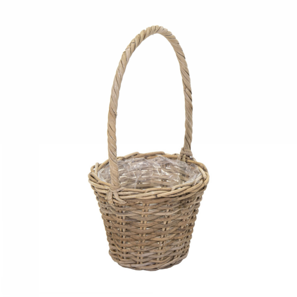 Proutí koš s uchem Kubu pr.24x20cm ratan